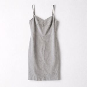 Banana Republic Woven Stretch Spaghetti Strap LT Gray Dress In Cotton Blend   8